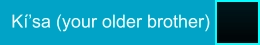 Kí’sa (your older brother)